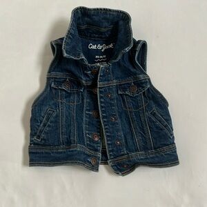 Cat & Jack Denim Vest with Snap Enclosure Girls Xs